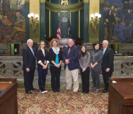 October 26, 2015 - Senator Yaw welcomed students and advisors from Clarion University to the State Capitol. 10/26/15