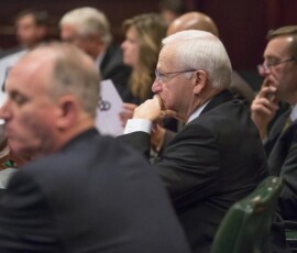 November 17, 2015 - Senator Yaw listens to testimony presented during the joint public hearing of the Senate and House Coal Caucus, which discussed the impact of the EPA’s Final Clean Power Plan on Pennsylvania’s Coal & Associated Industries. 11/17/15