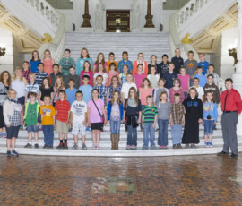 May 22, 2015 - Students and advisors from Wyalusing Valley Elementary School in Bradford County visit the State Capitol Building. 05/22/15