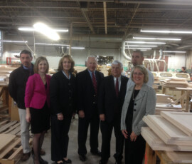 October 23, 2014 - Sen. Yaw joined Rep. Sandy Major and DCED Secretary C. Alan Walker for a tour of Diaz Manufacturing in Montrose, Susquehanna County. Diaz Manufacturing is a locally owned and operated wood products manufacturer specializing in kitchen and bath cabinet doors and drawer fronts. In 2014, Diaz was recognized by Governor Tom Corbett's Administration and received a 2014 Jobs First Impact Award having demonstrated consistent job growth and retention over the past two years. 10/23/14