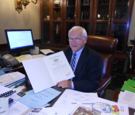 June 23, 2014 - Sen. Yaw presents three of his constituents with Senate Certificates applauding them for being chosen as 'Finalists' during this year’s Art of the State event at the Pennsylvania Historical and Museum Commission in Harrisburg. #AOS2014 06/23/14