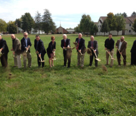 September 29, 2014 – Sen. Yaw joined the SEDA-COG Housing Development Corporation (HDC) to break ground for the Grove Street Commons project, a 32-unit apartment building for the elderly on the eastern side of the City. The project is a key element of the Williamsport Housing Strategy, developed jointly by Williamsport’s Community Development Department and by the Lycoming County Planning & Community Development Department, and subsequently adopted by both the Lycoming County Commissioners and Williamsport City Council. 09/29/14