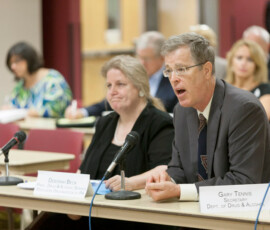July 22, 2014 - Senator Yaw and members of the Center for Rural Pennsylvania participate in the second of four public hearings at the Reading Area Community College, Berks County, to discuss the heroin and opioid epidemic plaguing the Commonwealth of Pennsylvania. 07/22/14