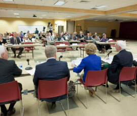July 22, 2014 - Senator Yaw and members of the Center for Rural Pennsylvania participate in the second of four public hearings at the Reading Area Community College, Berks County, to discuss the heroin and opioid epidemic plaguing the Commonwealth of Pennsylvania. 07/22/14