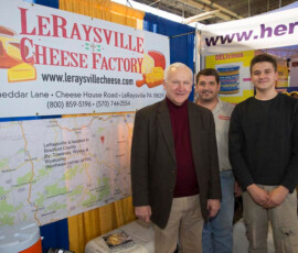 January 15, 2015 - Senator Yaw attended the 2015 Pennsylvania Farm Show where he chatted with Milton "Skeet" Repsher of the LeRaysville Cheese Factory, Bradford County. 01/15/15