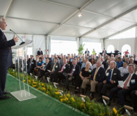 May 15, 2014 - Sen. Yaw joined local, state and industry officials for the groundbreaking ceremony of the Panda Liberty Power Plant in Asylum Township, Bradford County. The Liberty Energy Center is the first power plant in Pennsylvania specifically developed to take advantage of its proximity to the Marcellus Shale gas formation. 05/15/14
