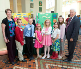 May 5, 2014 - Students and educators from Montgomery Elementary School, Lycoming County, visited the State Capitol during the P.A.E.C.T. (PA Association for Educational Communications and Technology) Showcase. 05/05/14