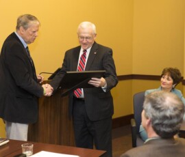 April 13, 2015 - State Senator Gene Yaw was recognized by the Pennsylvania Association of County Drug and Alcohol Administrators, an affiliate of the County Commissioners Association of Pennsylvania (CCAP), for his strong support and leadership in combatting substance abuse and drug overdoses across the state. 04/13/15
