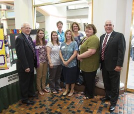 May 11, 2015 - Senator Yaw joined Montgomery Elementary School students from Lycoming County as they presented their projects during the annual PAECT Technology Showcase at the State Capitol Building. 05/11/15