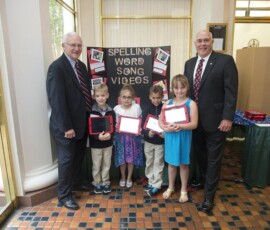 May 11, 2015 - Senator Yaw joined Montgomery Elementary School students from Lycoming County as they presented their projects during the annual PAECT Technology Showcase at the State Capitol Building. 05/11/15