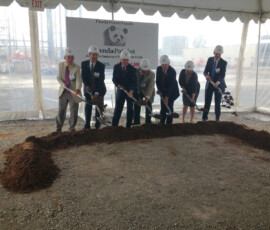 August 12, 2014 - Senator Yaw joined Governor Corbett, Representative Garth Everett and others to participate in a groundbreaking ceremony for a natural gas power generating station in Montgomery, Lycoming County. 08/12/14