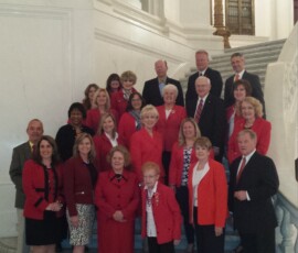 April 13, 2015 - Senator Yaw and Rep. Garth Everett joined Pennsylvania Republican Women who gathered at the PA Capitol for their PFRW Red Jacket Day 2015. 04/13/15