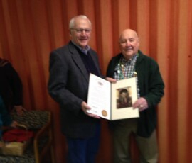 February 13, 2016 - Sen. Yaw joined Gordon Hiller on the celebration of his 90th birthday. Gordon is a long-time Grange member and advocate for rural Pennsylvania. 02/13/16