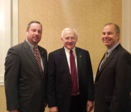 November 13, 2014 - Senator Yaw joined Steve Brame (left), Vice President of Public Affairs and Members Services for the Pennsylvania Rural Electric Association/Allegheny Electric Cooperative (PREA) and Frank Betley, President and CEO of PREA (right), during PREA’s annual conference in Hershey. 11/13/14