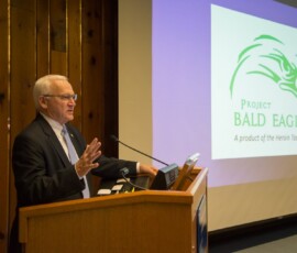 November 13, 2015 - Project Bald Eagle – A product of the Heroin Task Force, an organization comprising diverse community groups collaborating to address rising opioid use in Lycoming County, was honored as a Rural Health Program of the Year at Penn College on Friday afternoon. The award, which recognizes “an exemplary health program that addresses an identified need in a rural community,” was presented by the Pennsylvania Office of Rural Health. 11/13/2015
