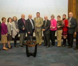 November 13, 2015 - Project Bald Eagle – A product of the Heroin Task Force, an organization comprising diverse community groups collaborating to address rising opioid use in Lycoming County, was honored as a Rural Health Program of the Year at Penn College on Friday afternoon. The award, which recognizes “an exemplary health program that addresses an identified need in a rural community,” was presented by the Pennsylvania Office of Rural Health. 11/13/2015