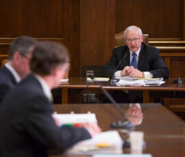 March 25, 2015 - Sen. Yaw questions Acting DEP Secretary John Quigley during the 2015-16 Senate Appropriations Budget Hearing. 03/25/15