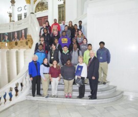October 20, 2015 - Senator Yaw welcomes students from Red Rock Job Corps Center, Sullivan County, to the State Capitol Building. 10/20/15