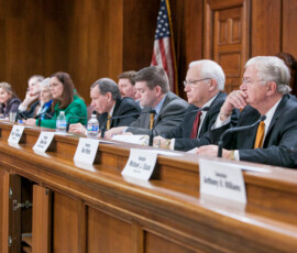 January 28, 2014 - Sen. Yaw and Sen. Don White hold a joint Senate Committee meeting to discuss the federal flood insurance law. 01/28/14