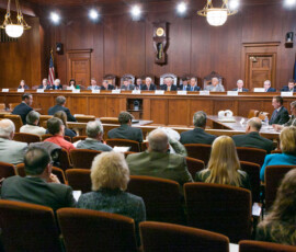 January 28, 2014 - Sen. Yaw and Sen. Don White hold a joint Senate Committee meeting to discuss the federal flood insurance law. 01/28/14