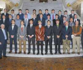 February 8, 2016 - Senator Yaw welcomes the Lewisburg High School Boys Soccer Team to the State Capitol. The Green Dragons captured the 2015 PIAA Class AA boys' soccer championship title last year at Hersheypark Stadium, completing an undefeated season. 02/08/16