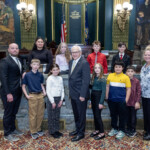 November 19, 2025 – Students from Don Gill Elementary School in Wellsboro, along with Tioga County Commissioner Marc Rice and their teacher, Jennifer Sporer, visit the Capitol.
