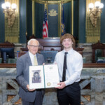 June 3, 2025 – State champion Muncy High School wrestler, Austin Johnson, is recognized on the Senate Floor as part of PA Wrestling Day at the Capitol.
